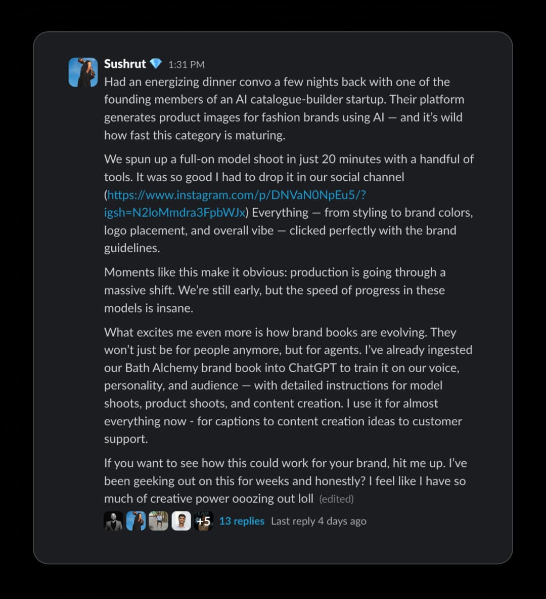 Slack message 4